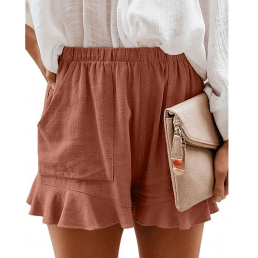 DressBetty - High Waist Loose Cotton Linen Shorts