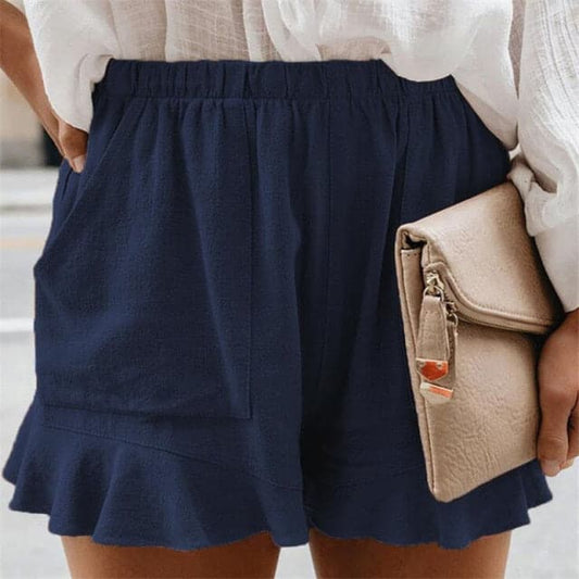 DressBetty - High Waist Loose Cotton Linen Shorts