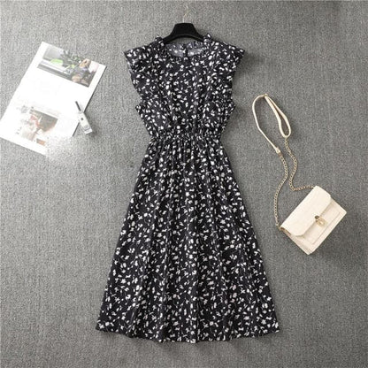 DressBetty - Elegant Heart Dot Sleeve Ruffles Medium Dress