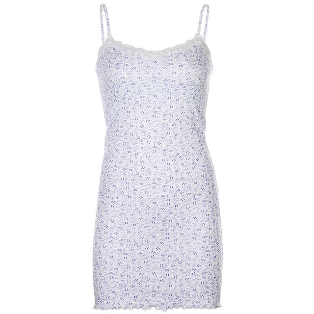 DressBetty - Summer Floral Print Flare Long Sleeve Mini Dress