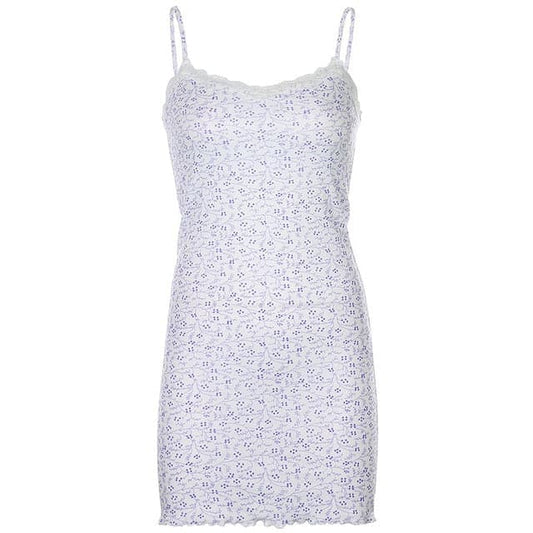 DressBetty - Summer Floral Print Flare Long Sleeve Mini Dress
