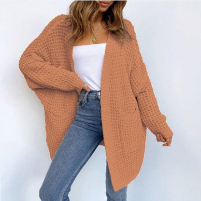 DressBetty - Pockets Long Sleeve Loose Knitted Sweaters