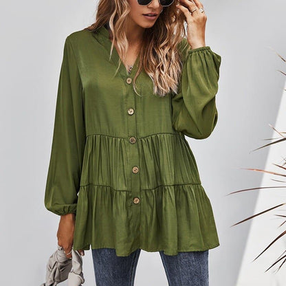 DressBetty - Women's Blouse Casual Tops Elegant V-Neck Long Sleeve Tunic Summer Autumn Floral Print Women's Shirts