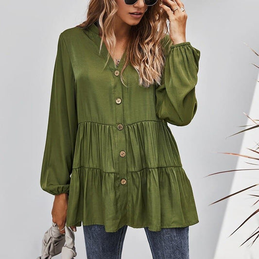 DressBetty - Women's Blouse Casual Tops Elegant V-Neck Long Sleeve Tunic Summer Autumn Floral Print Women's Shirts