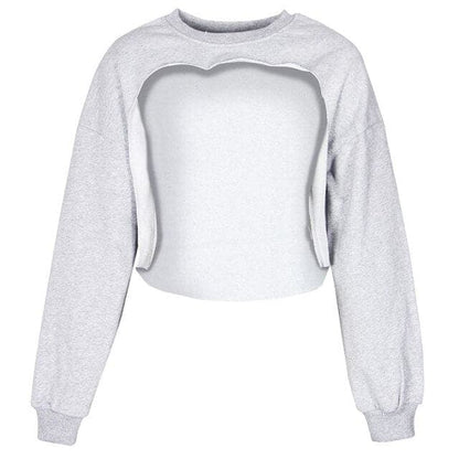 DressBetty - Irregular Cut Out Streetwear New O-neck Hoodies