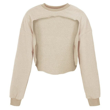 DressBetty - Irregular Cut Out Streetwear New O-neck Hoodies