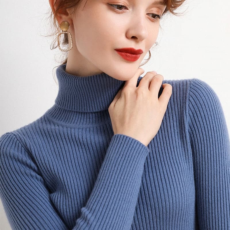DressBetty - Women Turtelneck Casual Soft Slim Sweater