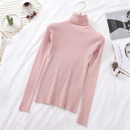 DressBetty - Women Turtelneck Casual Soft Slim Sweater