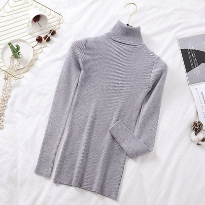 DressBetty - Women Turtelneck Casual Soft Slim Sweater