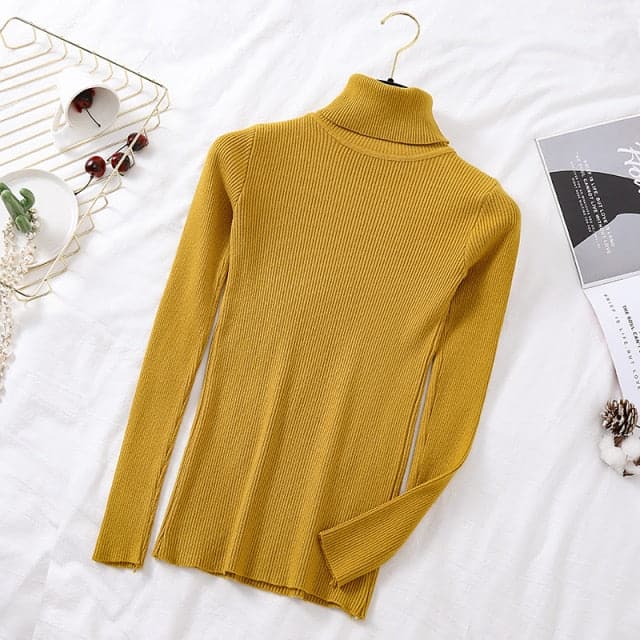 DressBetty - Women Turtelneck Casual Soft Slim Sweater