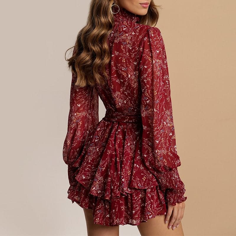 DressBetty - Vintage Perspective Floral Print Dress