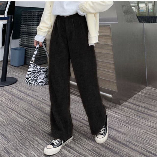 DressBetty - Beige Corduroy Vintage Wide Leg Pants