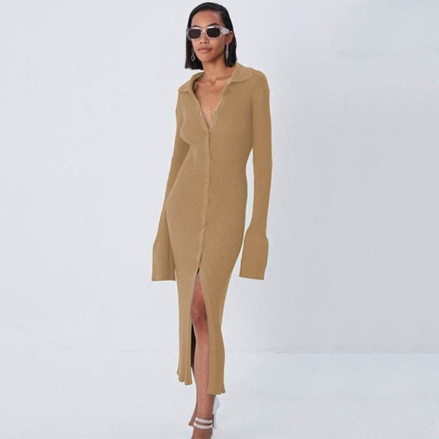 DressBetty - Knitted Sexy V Neck Dress Sweater