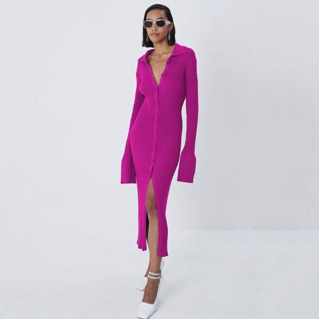 DressBetty - Knitted Sexy V Neck Dress Sweater