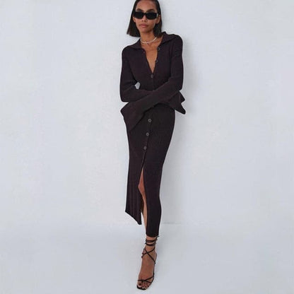DressBetty - Knitted Sexy V Neck Dress Sweater