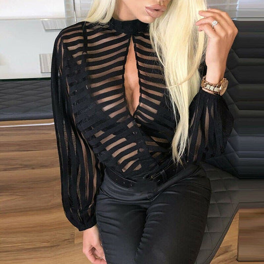 DressBetty - Fashion Mesh Sheer See-through T-Shirt