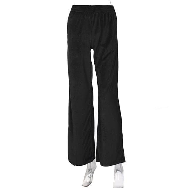 DressBetty - Solid Velvet Wide Leg Pants Women High Waist Green Harem Trousers Female Fashion Casual Autumn Ladies Clothes Loose Sport Wear