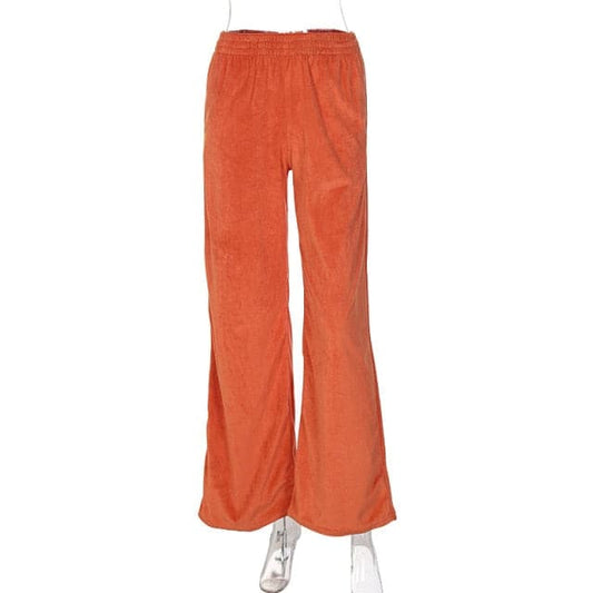 DressBetty - Solid Velvet Wide Leg Pants Women High Waist Green Harem Trousers Female Fashion Casual Autumn Ladies Clothes Loose Sport Wear