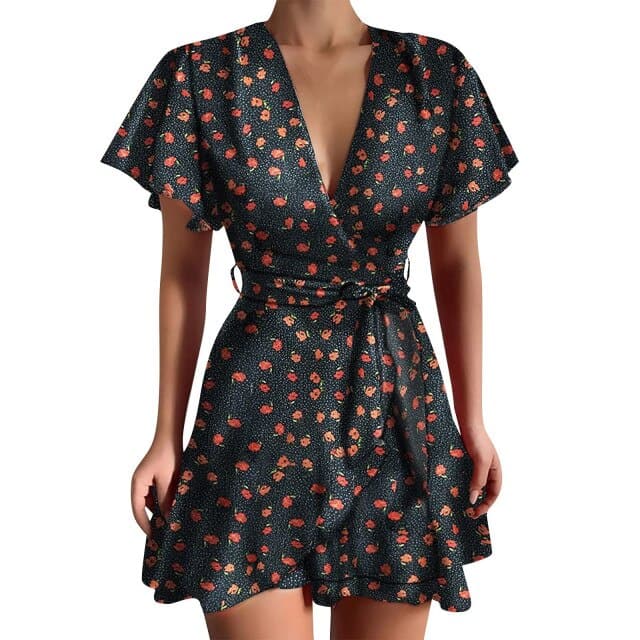 DressBetty - Butterfly Sleeve Vintage Short Mini Dress
