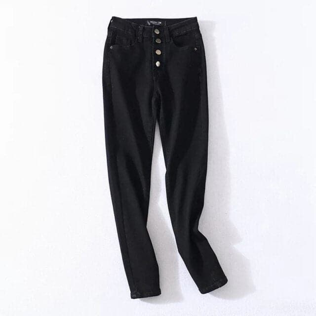 DressBetty - Stretch High Waist Washed Plastic Lifting Ninth Pants