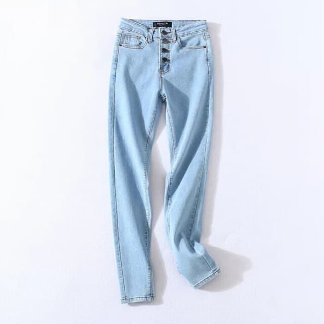 DressBetty - Stretch High Waist Washed Plastic Lifting Ninth Pants