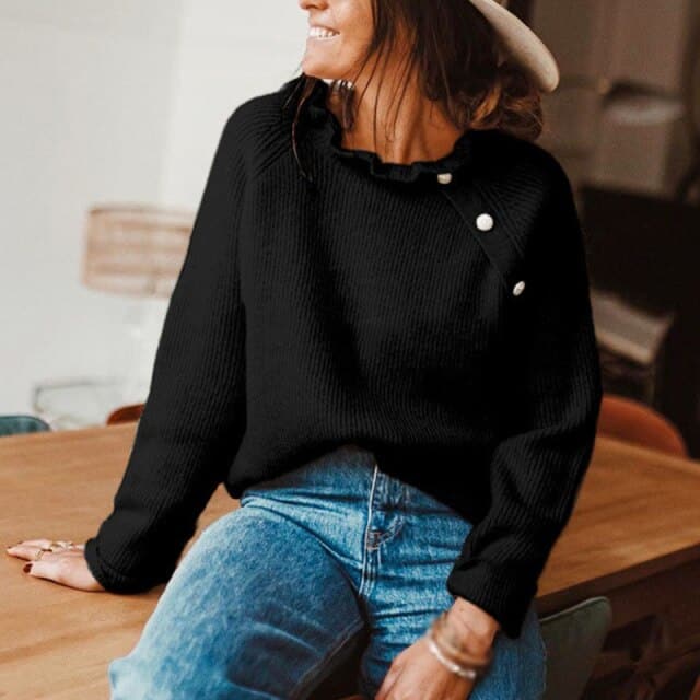 DressBetty - Women Casual Sweater Spring Autumn Long Sleeve Basic Knitted Tops Loose Pullover White Khaki Sweaters for Women