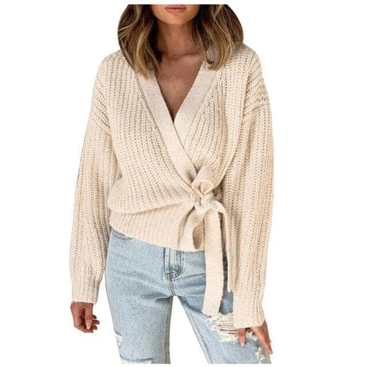DressBetty -  Casual V-neck Long Sleeves Sweater Pull Jumper