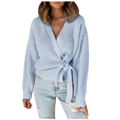 DressBetty -  Casual V-neck Long Sleeves Sweater Pull Jumper