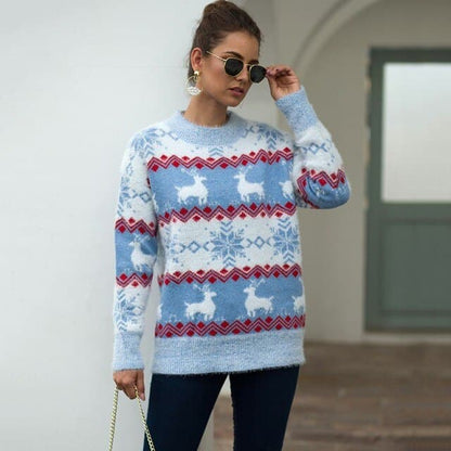 DressBetty - Women Christmas Sweater Harajuku Knitted Streetwear Cute Little Penguin Cartoon Pullover O-Neck Oversize Casual Ladies Sweaters