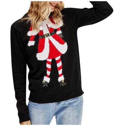 DressBetty - Women Christmas Sweater Harajuku Knitted Streetwear Cute Little Penguin Cartoon Pullover O-Neck Oversize Casual Ladies Sweaters