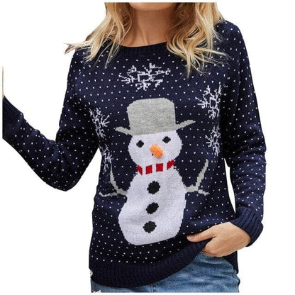 DressBetty - Women Christmas Sweater Harajuku Knitted Streetwear Cute Little Penguin Cartoon Pullover O-Neck Oversize Casual Ladies Sweaters