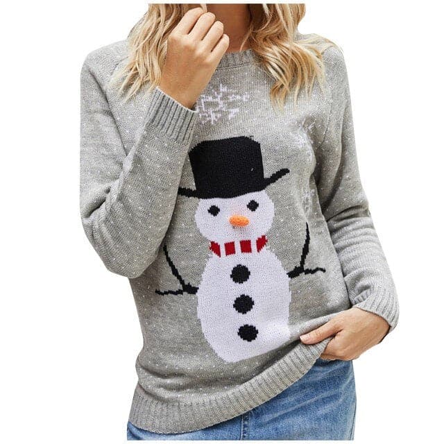 DressBetty - Women Christmas Sweater Harajuku Knitted Streetwear Cute Little Penguin Cartoon Pullover O-Neck Oversize Casual Ladies Sweaters
