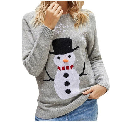DressBetty - Women Christmas Sweater Harajuku Knitted Streetwear Cute Little Penguin Cartoon Pullover O-Neck Oversize Casual Ladies Sweaters