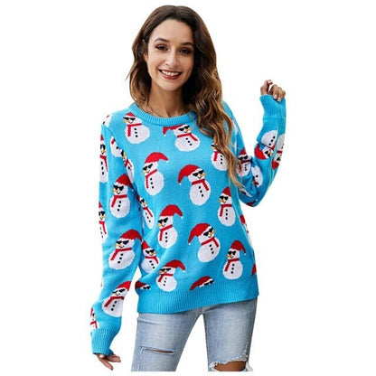 DressBetty - Women Christmas Sweater Harajuku Knitted Streetwear Cute Little Penguin Cartoon Pullover O-Neck Oversize Casual Ladies Sweaters