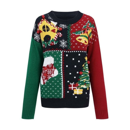 DressBetty - Women Christmas Sweater Harajuku Knitted Streetwear Cute Little Penguin Cartoon Pullover O-Neck Oversize Casual Ladies Sweaters