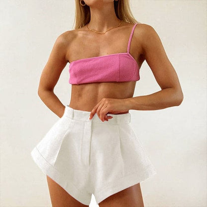 DressBetty - High Waist Wide Leg Shorts Women Solid Hot Shorts Summer Fashion Chic High Cut Flare Shorts