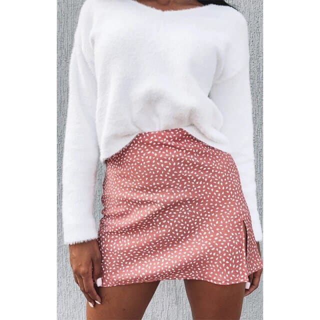 DressBetty - Wrapped in Cocktails High Waist Soft Casual Fashion Women's Mini Skirt
