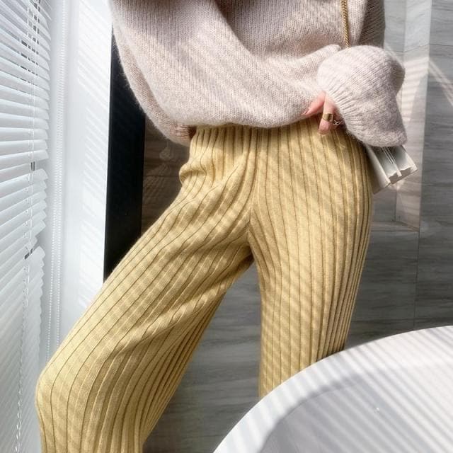 DressBetty - Women Casual Pants New Knitted Wide-leg Pants