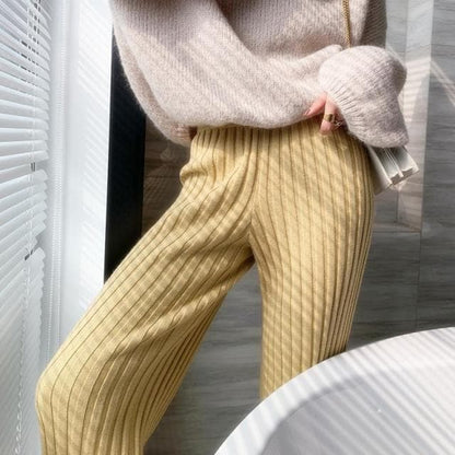 DressBetty - Women Casual Pants New Knitted Wide-leg Pants