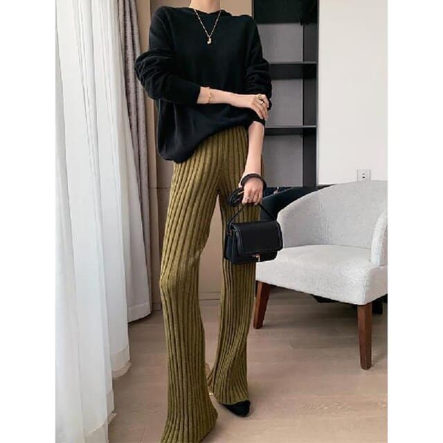 DressBetty - Women Casual Pants New Knitted Wide-leg Pants