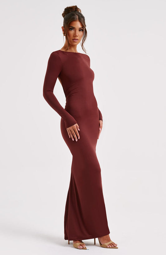 Siena - Ruched Backless Maxi Dress
