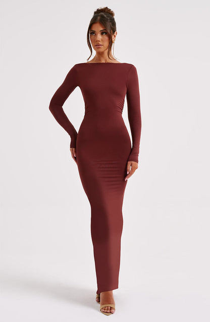 Siena - Ruched Backless Maxi Dress