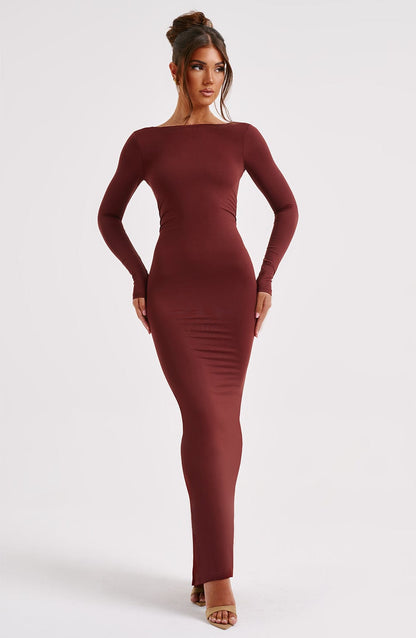 Siena - Ruched Backless Maxi Dress